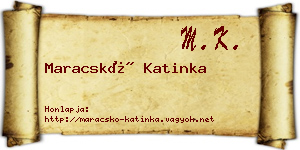 Maracskó Katinka névjegykártya